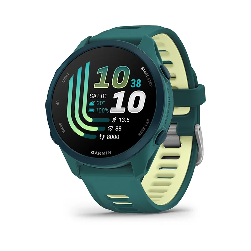 Garmin Forerunner 170 Music AMOLED GPS Koşu Saati Turkuaz Yeşili/Limon Sarısı Kayışlı