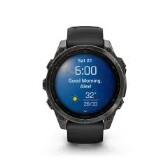 Garmin fenix 8 - 47 mm, AMOLED GPS Akıllı Saat Sapphire, Karbon Gri DLC Titanyum, Siyah/Gri Kayışlı