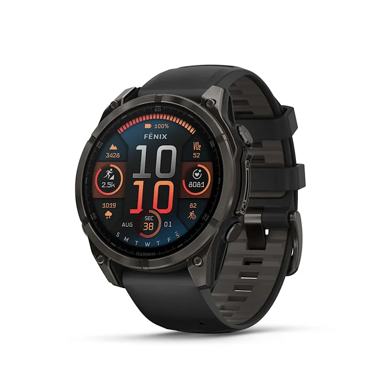 Garmin fenix 8 - 47 mm, AMOLED GPS Akıllı Saat Sapphire, Karbon Gri DLC Titanyum, Siyah/Gri Kayışlı