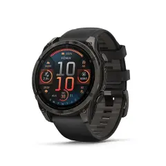Garmin fenix 8 - 47 mm, AMOLED GPS Akıllı Saat Sapphire, Karbon Gri DLC Titanyum, Siyah/Gri Kayışlı
