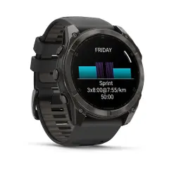 Garmin fēnix 8  AMOLED GPS Akıllı Saat - 51 mm Sapphire, Karbon Gri DLC, Siyah/Gri Silikon Kayışlı