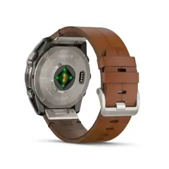 Garmin fēnix 8  AMOLED GPS Akıllı Saat - 51 mm Safir, Titanyum ve Kestane Rengi Deri Kayış