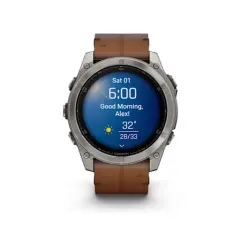 Garmin fēnix 8  AMOLED GPS Akıllı Saat - 51 mm Safir, Titanyum ve Kestane Rengi Deri Kayış