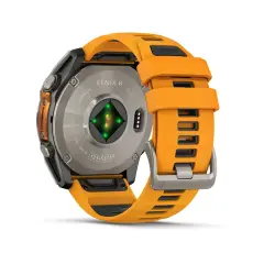 Garmin fēnix 8  AMOLED GPS Akıllı Saat - 51 mm Sapphire, Titanyum, Turuncu/Grafit Silikon Kayışlı