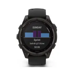 Garmin fēnix 8  Sapphire Solar GPS Akıllı Saat - 47 mm Karbon Gri DLC Titanyum, Siyah/Gri Silikon Kayışlı