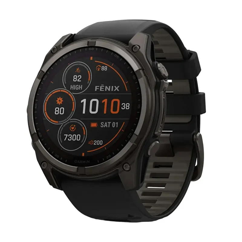 Garmin fēnix 8  Safir Solar GPS Akıllı Saat - 51 mm Siyah Silikon | Karbon Gri