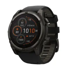 Garmin fēnix 8  Safir Solar GPS Akıllı Saat - 51 mm Siyah Silikon | Karbon Gri