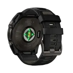 Garmin fēnix 8  Safir Solar GPS Akıllı Saat - 51 mm Siyah Silikon | Karbon Gri