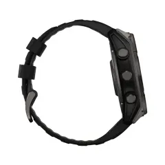 Garmin fēnix 8  Safir Solar GPS Akıllı Saat - 51 mm Siyah Silikon | Karbon Gri