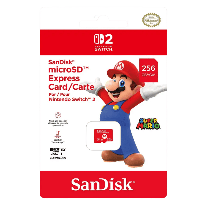 SanDisk microSD Express Card for Nintendo Switch 2 Super Mario Edition-256GB