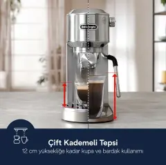 DeLonghi Dedica Duo Manuel Kahve Makinesi Metal-Silver