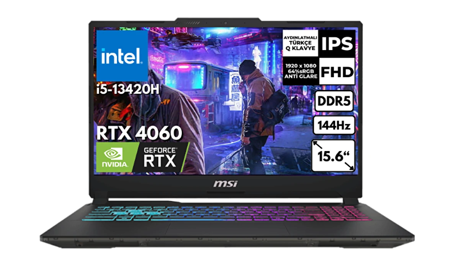 MSI Cyborg 15 I7-13620H 32GB 1TB SSD RTX4060 15.6'' FHD 144Hz Gaming Notebook - A13VF-1483US