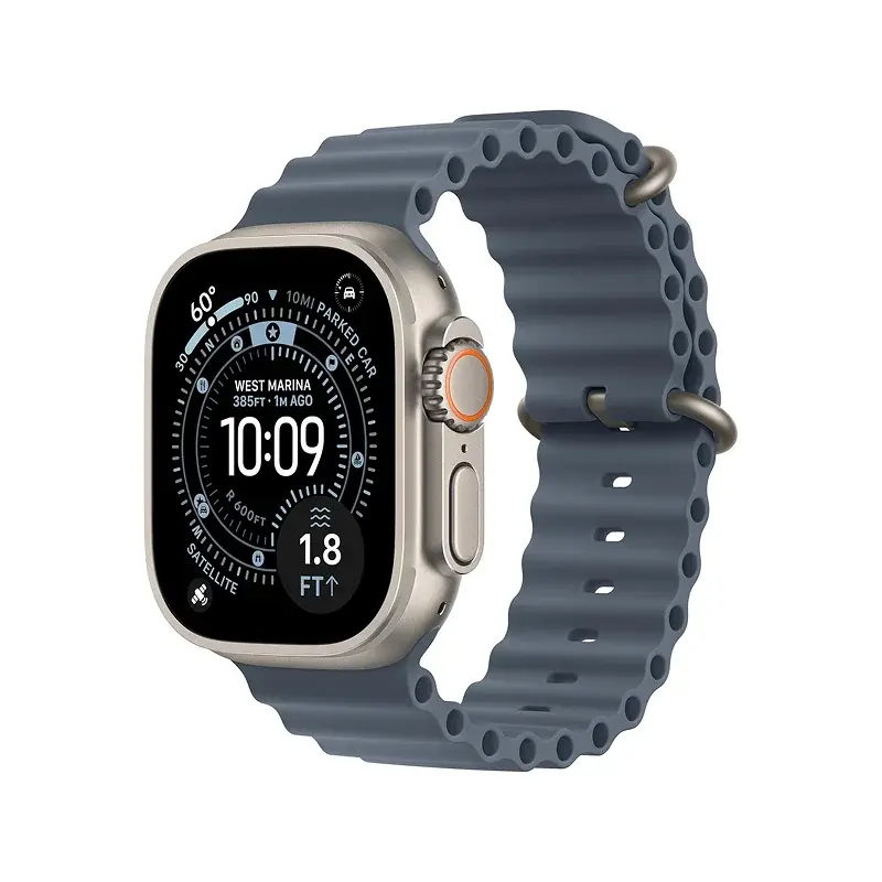 Apple Watch Ultra 3 Large - Natural Titanium/Anchor Blue Ocean Band