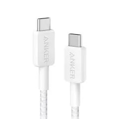 Anker 322 60W Örgülü USB-C Şarj Kablosu - Beyaz