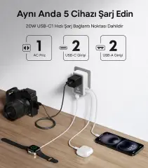 Anker Nano 5’i 1 Arada 20W Seyahat Şarj Adaptörü