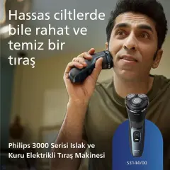 Philips S3144/00 3000 Serisi Islak ve Kuru Şarjlı Tıraş Makinesi