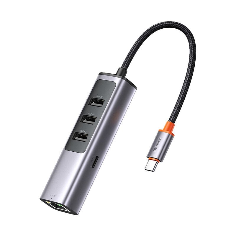 McDodo  HU-1110 100w 1x Type-c + 3x USB + LAN 5in 1 Çoklayıcı Adaptör