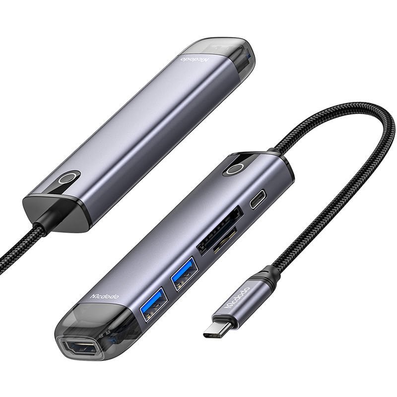 HU-7740 6 in 1 Type-C HDMI + Usb-3.0 Pd 100W Macbook Çoklayıcı Adaptör