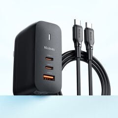 CH-8442 - 65W GaN Dual 2 Type-C + 1 USB-A Ports Travel Adaptör Seti (EU/UK/US plug)
