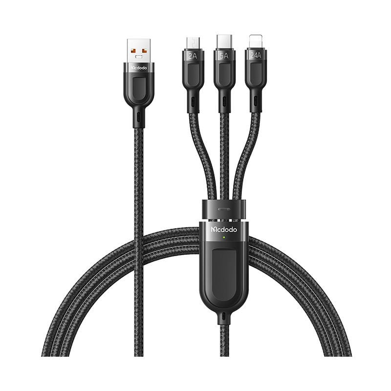 McDodo  3 in 1 USB-A to Type-C - Lightning - Micro USB  Data - Hızlı Şarj Kablosu 1.2M