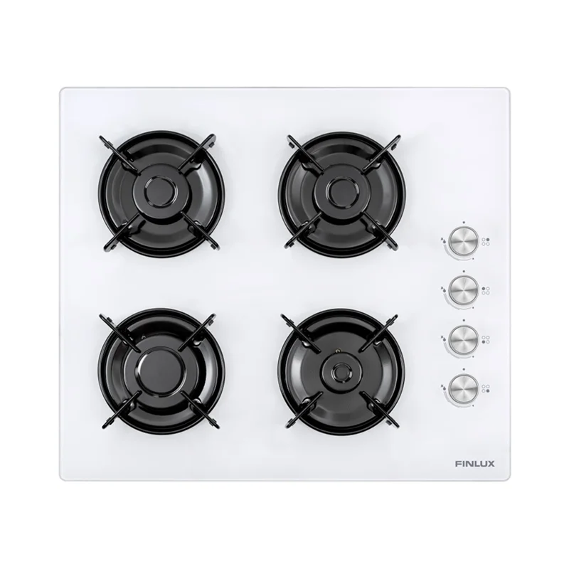 Finlux 4 Gözlü Beyaz Cam Gazlı Ocak