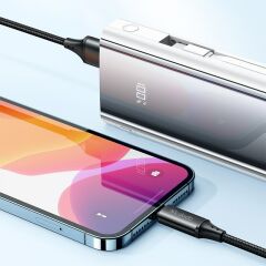 22.5W 10000 mAh Lightning + Type-C Kablolu PowerBank MC-1160 White