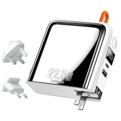 22.5W 15000 mAh Lightning + Type-C Kablolu PowerBank CH-1172  White