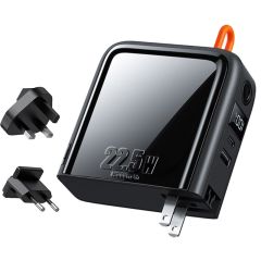 22.5W 15000 mAh Lightning + Type-C Kablolu PowerBank CH-1173  Black