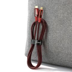 100W Type-C to Type-C  Data - Şarj Kablosu 1.2M CA-8121 Red