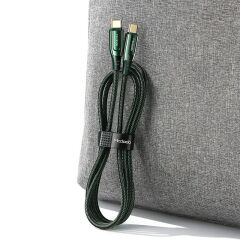100W Type-C to Type-C  Data - Şarj Kablosu 1.2M CA-8122 Green
