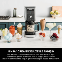 Ninja CREAMi Deluxe - 10-in-1 Ev Tipi Profesyonel Dondurma ve Frozen Makinesi