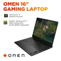 HP OMEN 16'' 2K 144Hz Gaming Laptop, AMD Ryzen 9 8940HX, 32GB DDR5 RAM, 1TB SSD, NVIDIA GeForce RTX 5060